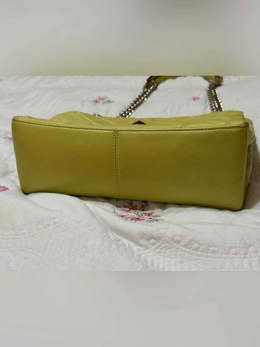 Kate Spade Quilted Shoulder Bag – Frosty Lime, Gold Chain Strap